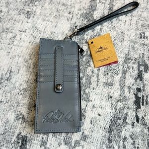 Patricia Nash Alanna sunflower blue wristlet